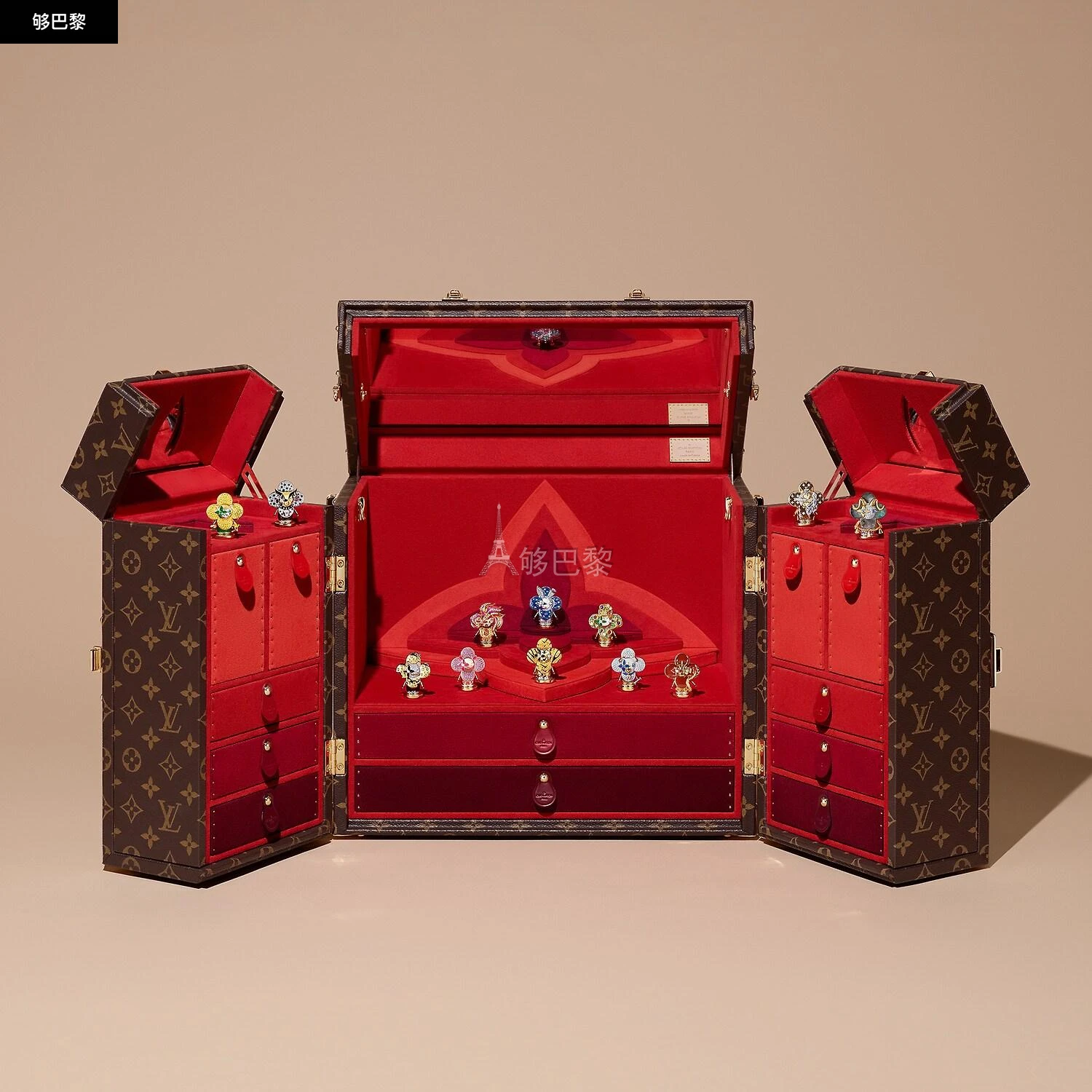 商品Louis Vuitton|【预售】 LV路易威登 24秋冬 女士 吊坠 VIVIENNE PIG 18K 金漆光钻石彩色宝石项链 Q93983,价格¥411502,第3张图片详细描述
