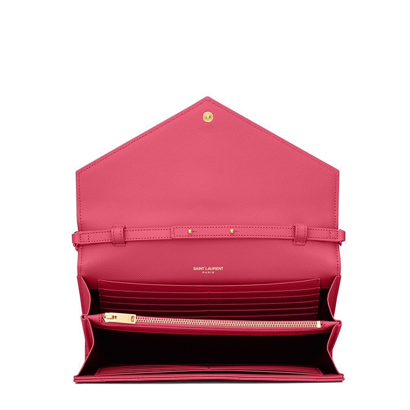 商品Yves Saint Laurent|SAINT LAURENT PARIS/圣罗兰 经典款MONOGTAM系列 紫红色粒面压花皮革链条斜挎包,价格¥10212,第5张图片详细描述