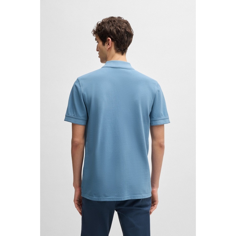 商品Hugo Boss|HUGO BOSS雨果BOSS ORANGE印有徽标的棉质珠地网眼Polo衫,价格¥687,第4张图片详细描述