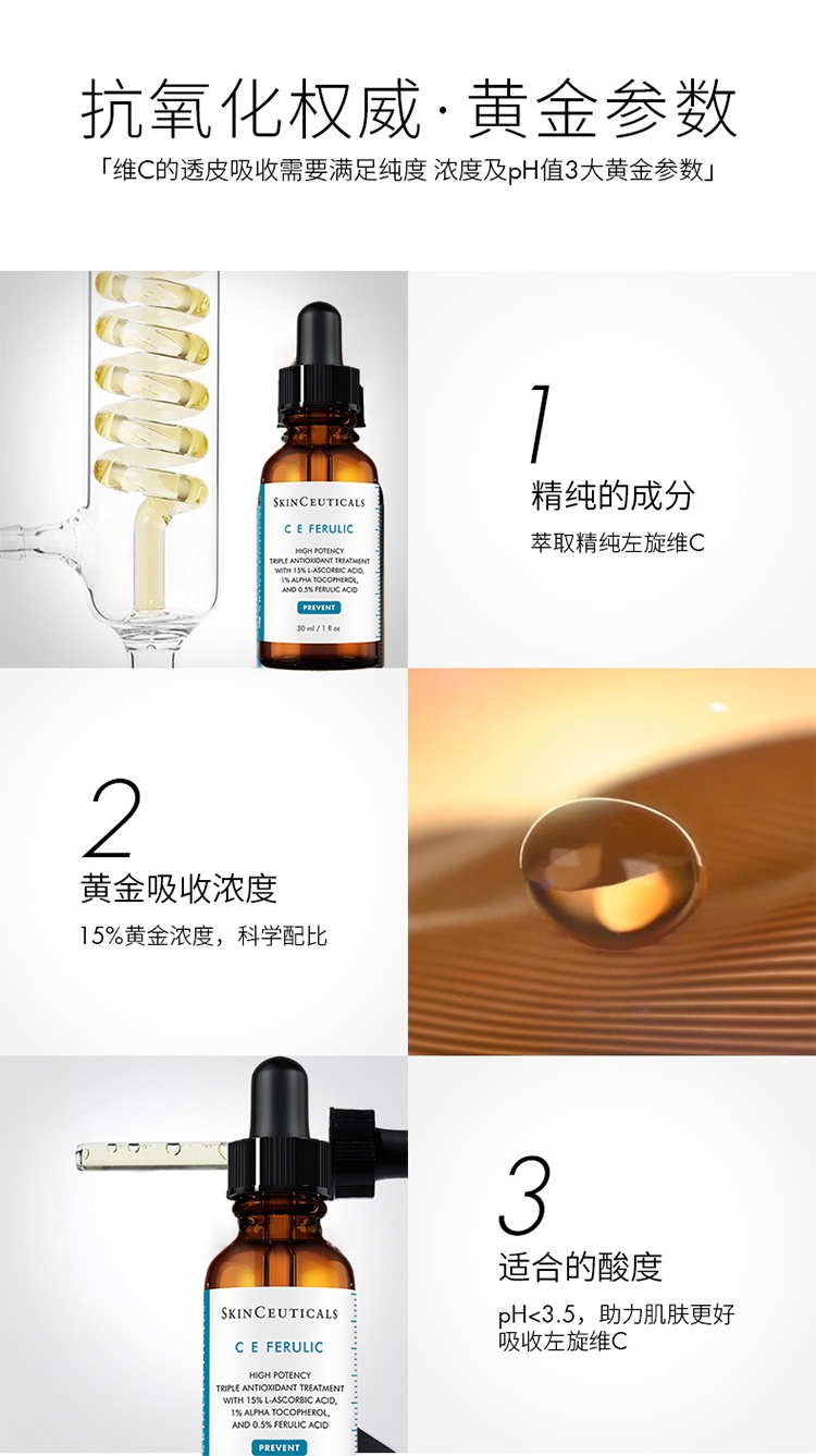 商品SkinCeuticals|SKINCEUTICALS修丽可 维生素CE复合修护精华液30ml,价格¥924,第8张图片详细描述