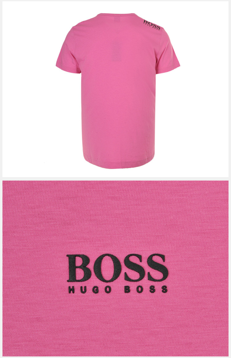 商品Hugo Boss|Hugo Boss 雨果博斯 男士休闲短袖粉紅色棉 TEEVN-6415-570,价格¥484,第9张图片详细描述