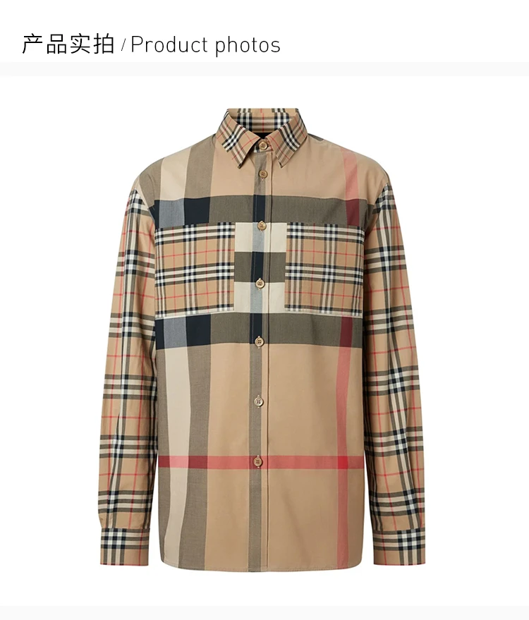 商品[国内直发] Burberry|BURBERRY 博柏利 男士格纹衬衫 8032268,价格¥2996,第4张图片详细描述