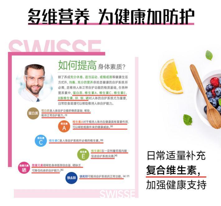 商品Swisse|斯维诗女士复合维生素熬夜党必备提高免疫45种多维营养补充女性营养抗氧化增强抵抗 120片/瓶,价格¥208,第6张图片详细描述