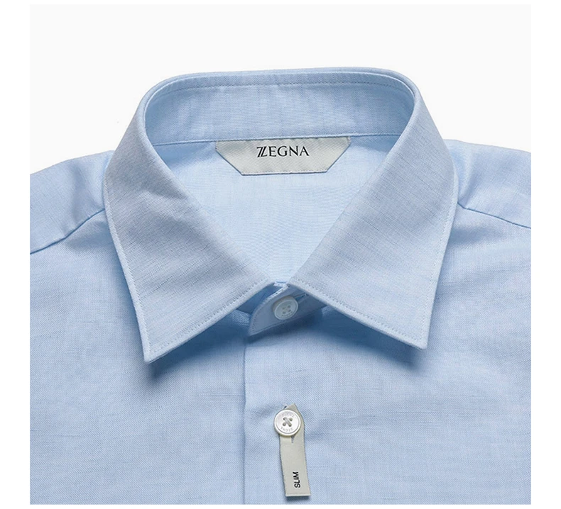 商品[国内直发] ZZEGNA|Z ZEGNA 男士浅蓝色棉质长袖衬衫 305191-ZCSC1,价格¥1183,第6张图片详细描述