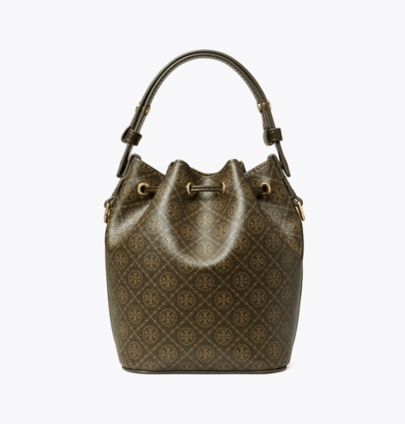 商品Tory Burch|【预售7月底左右发货】汤丽柏琦T MONOGRAM 新版迷你撞色压花水桶包（香港仓发货）,价格¥2632,第13张图片详细描述