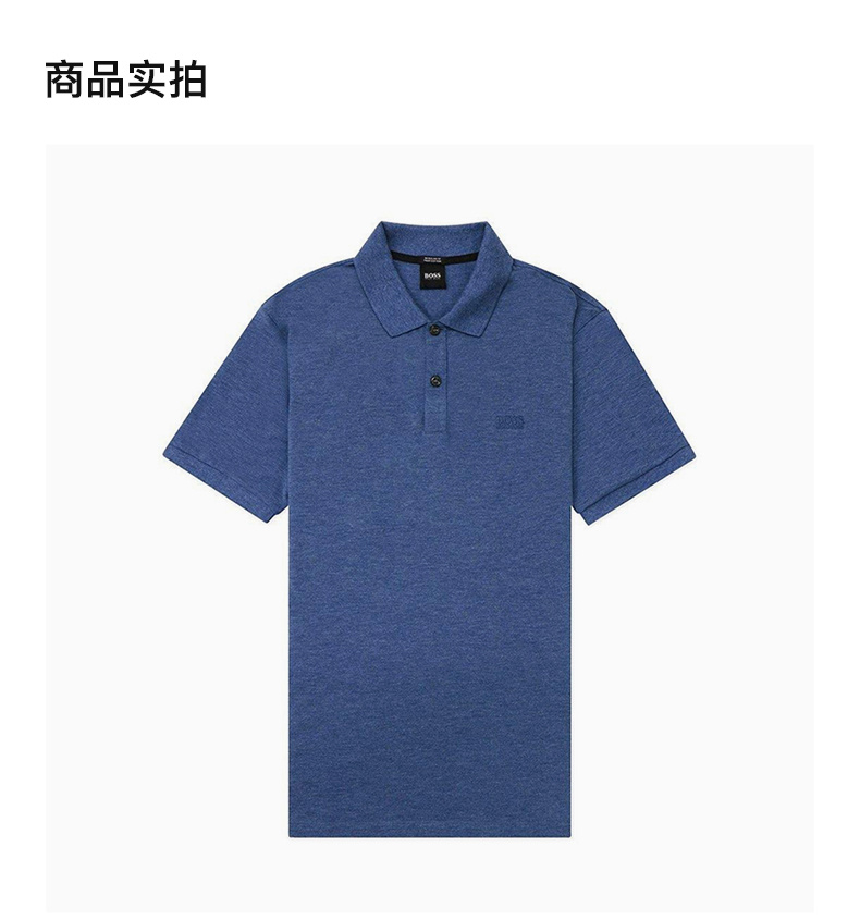 商品Hugo Boss|HUGO BOSS 男士海军蓝色徽标短袖POLO衫 PALLAS-50303542-465,价格¥547,第3张图片详细描述