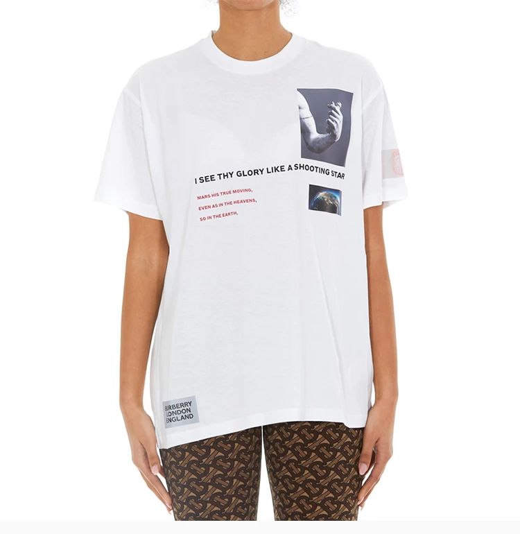 商品Burberry|BURBERRY 白色女士T恤 8024656,价格¥1616,第5张图片详细描述
