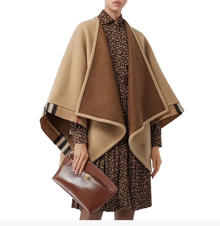商品[国内直发] Burberry|Burberry 博柏利 女士格纹装饰羊毛混纺披肩 8025563,价格¥10586,第5张图片详细描述