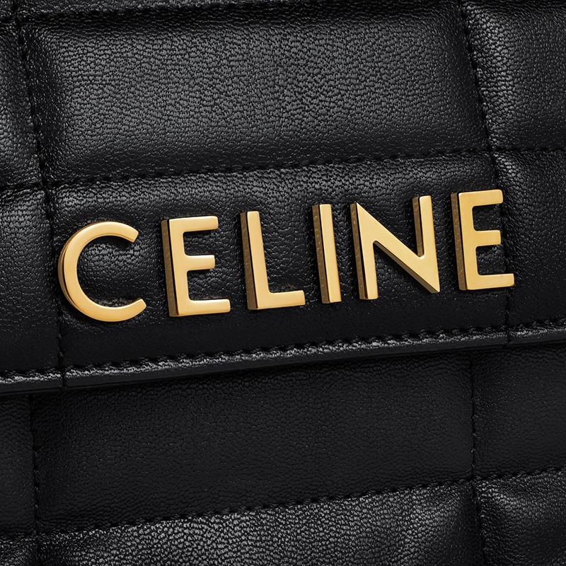 商品Celine|赛琳 23新款 女士黑色绗缝小牛皮单肩链条包,价格¥21550,第2张图片详细描述