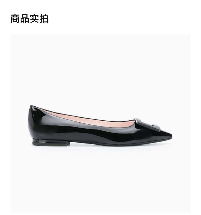 商品Roger Vivier|ROGER VIVIERRVW 女士黑色漆皮芭蕾舞鞋 57527920-D1P-B999,价格¥4121,第3张图片详细描述