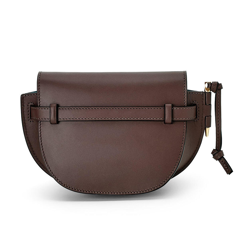 商品Loewe|LOEWE/罗意威 22新款Gate Dual系列 女士迷你款巧克力色小牛皮提花织物肩带翻盖开合单肩斜挎包A650N46X13-3870,价格¥12892,第5张图片详细描述