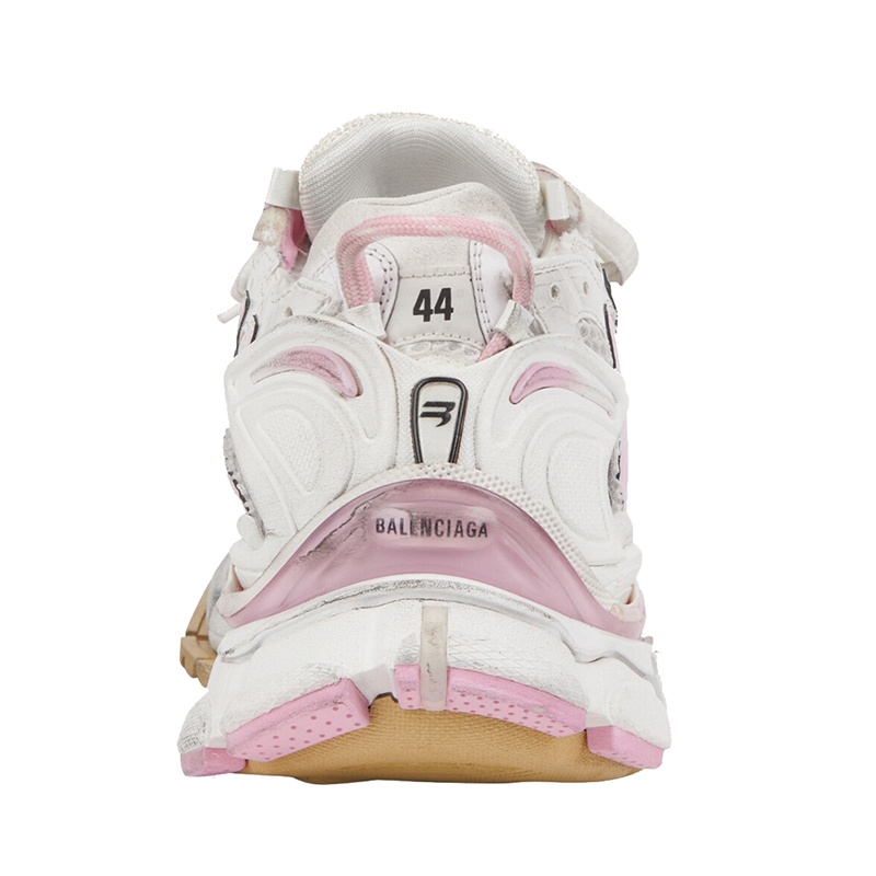 商品Balenciaga|Balenciaga/巴黎世家  秋冬新款 RUNNER系列 男士白色和粉色网眼和尼龙运动鞋677403W3RB39059,价格¥7501,第4张图片详细描述