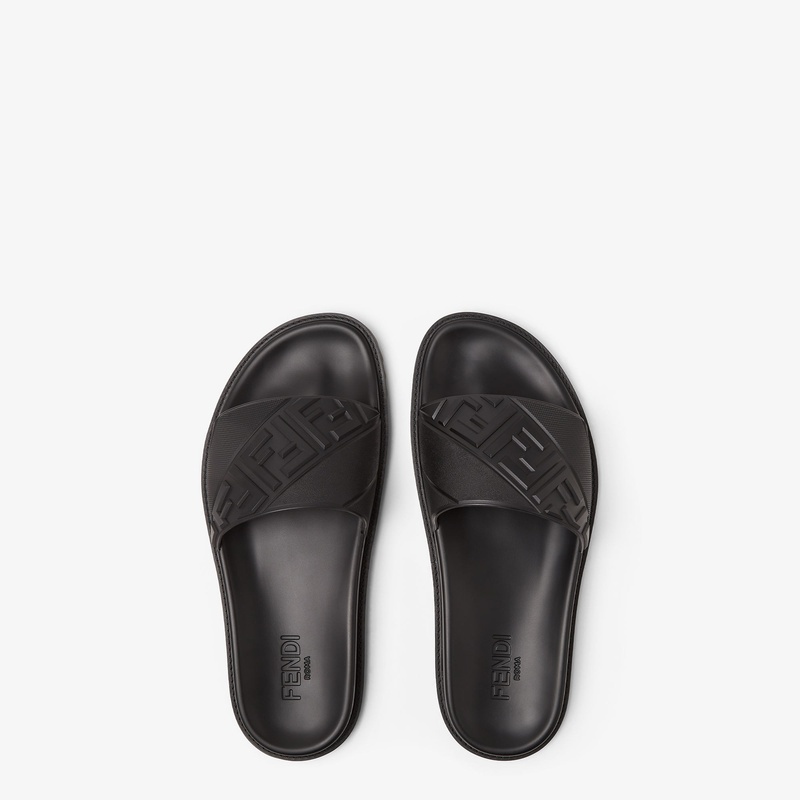 商品Fendi|FENDI/芬迪 男士黑色聚氨酯拖鞋 意码,价格¥3236,第4张图片详细描述