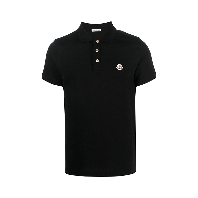 商品Moncler|【现货】蒙克莱 男士棉质微标贴扣领短袖polo衫F10918A7070084556999（四色可选） 侧贴标/胸前贴标,价格¥1211,第2张图片详细描述