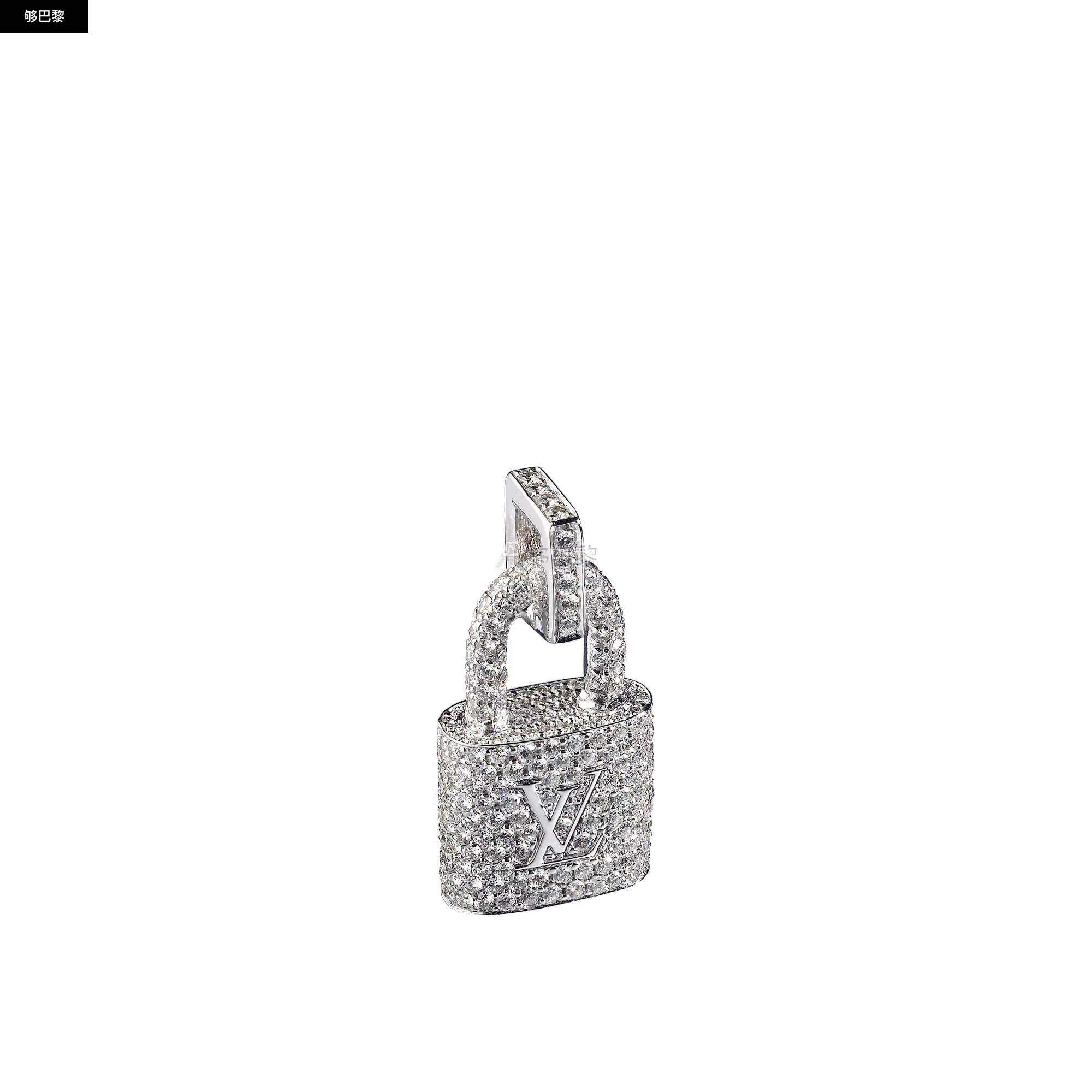 商品Louis Vuitton|【预售】 LV路易威登 25秋冬 女士 吊坠 Pendentif Cadenas Lock It, or blanc et pavage de diamants Q93737 ,价格¥245645,第3张图片详细描述
