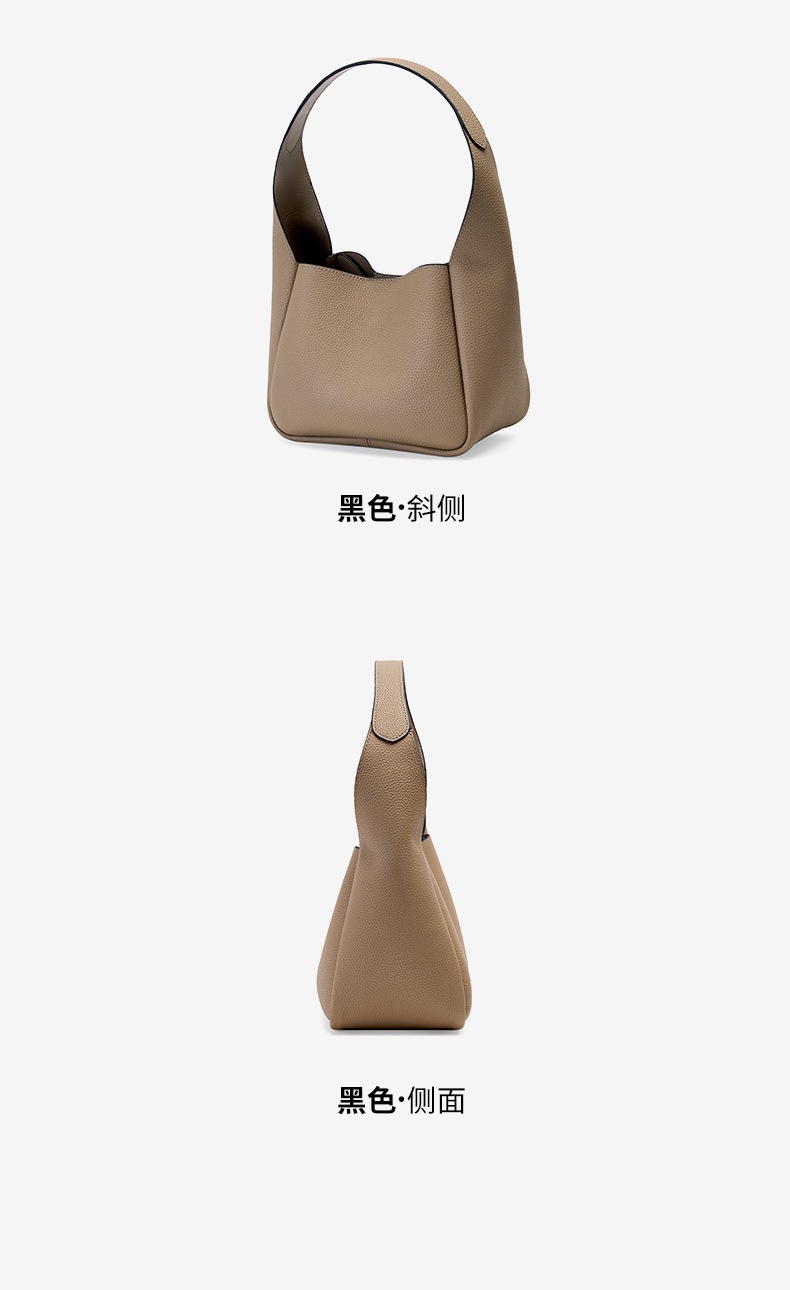 商品[国内直发] GLENVINTEN|格岚云顿真皮头层牛皮女包通勤单肩包头层牛皮水桶包菜篮子包包女2022小众腋下包,价格¥336,第22张图片详细描述