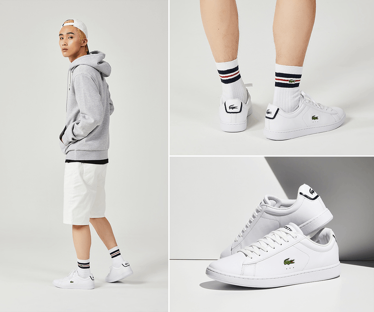 商品Lacoste|【Brilliant|包邮包税】法国鳄鱼 CARNABY EVO BL 1 男生  运动鞋 SNEAKERS  7-33SPM1002 WHT,价格¥643,第2张图片详细描述