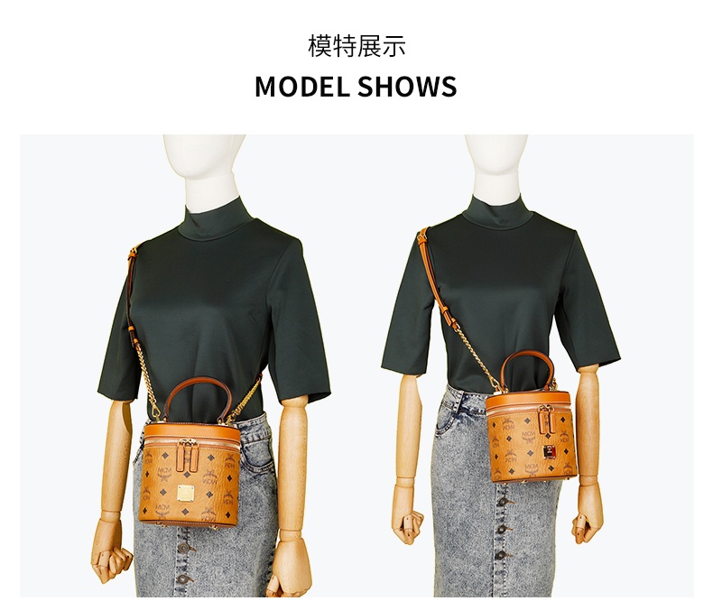 商品[国内直发] 【春节不打烊，国内现货速发】 MCM|MCM包包女包奢侈品桶包波士顿包手提单肩斜挎包桶包送女友干邑色MWRAACG01CO001,价格¥2394,第6张图片详细描述