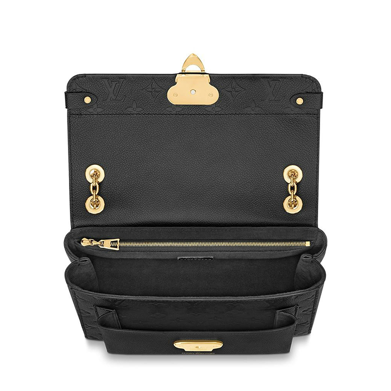 商品Louis Vuitton|预售十天 Louis Vuitton/路易威登 22春夏新款Vavin系列 女士小号黑色老花压花牛皮革金扣金链翻盖开合单肩斜挎链条包M44151,价格¥21726,第5张图片详细描述