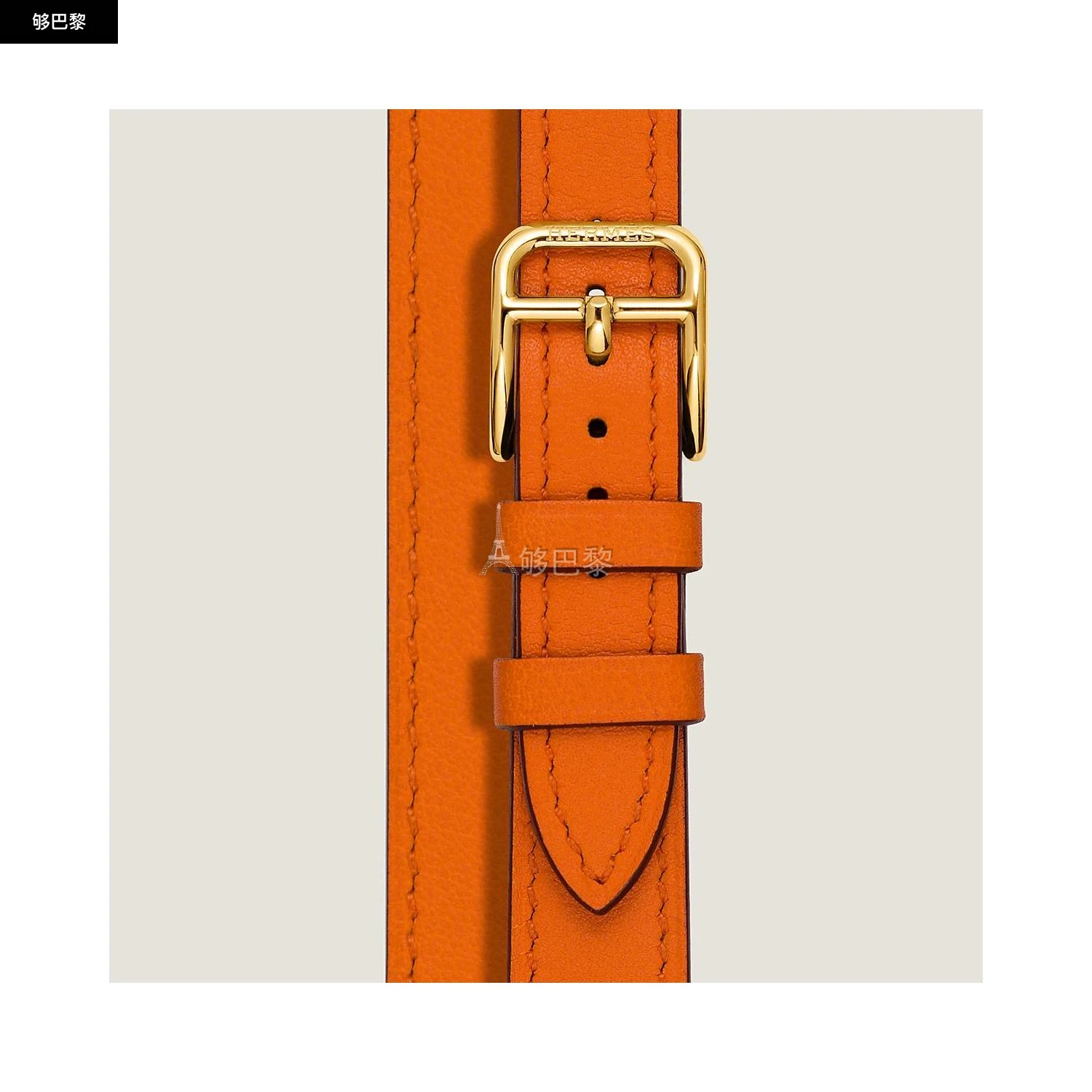 商品Hermes|【预售】 爱马仕 24秋冬 女士 手表带 Bracelet pour Heure H Petit modèle 25 mm, double tour WKB0046WK93107,价格¥4308,第2张图片详细描述