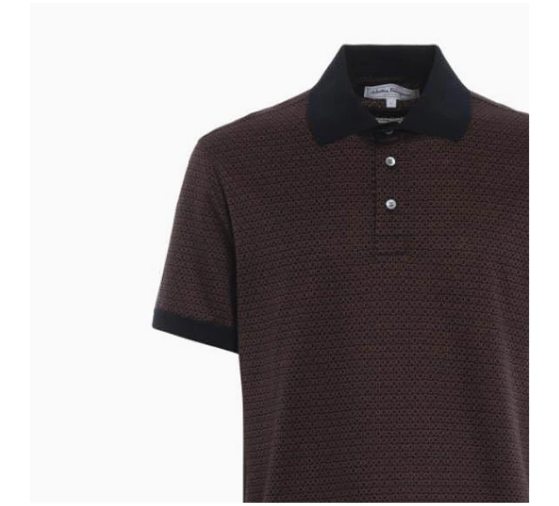 商品Salvatore Ferragamo|Salvatore Ferragamo 菲拉格慕 男士棕色经典Gancio Logo嵌花短袖Polo衫 12-1661-697732,价格¥1380,第5张图片详细描述