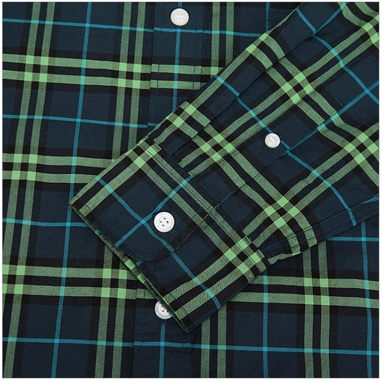 商品[国内直发] Burberry|Burberry 博柏利 男士绿的多彩格子棉质衬衣 8003103,价格¥1946,第17张图片详细描述