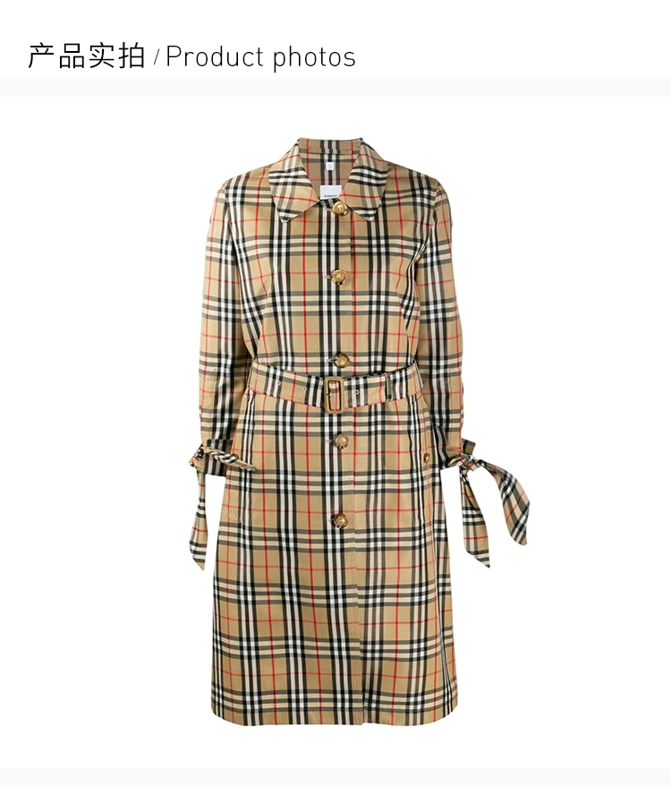 商品[国内直发] Burberry|BURBERRY 女士拼色大衣 8032221,价格¥9522,第4张图片详细描述