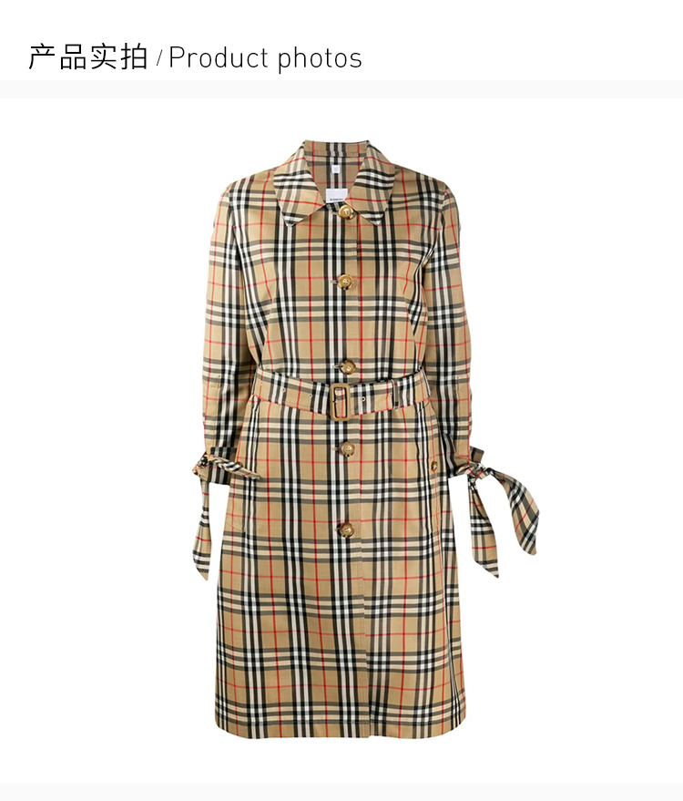 商品[国内直发] Burberry|BURBERRY 女士拼色大衣 8032221,价格¥8354,第4张图片详细描述