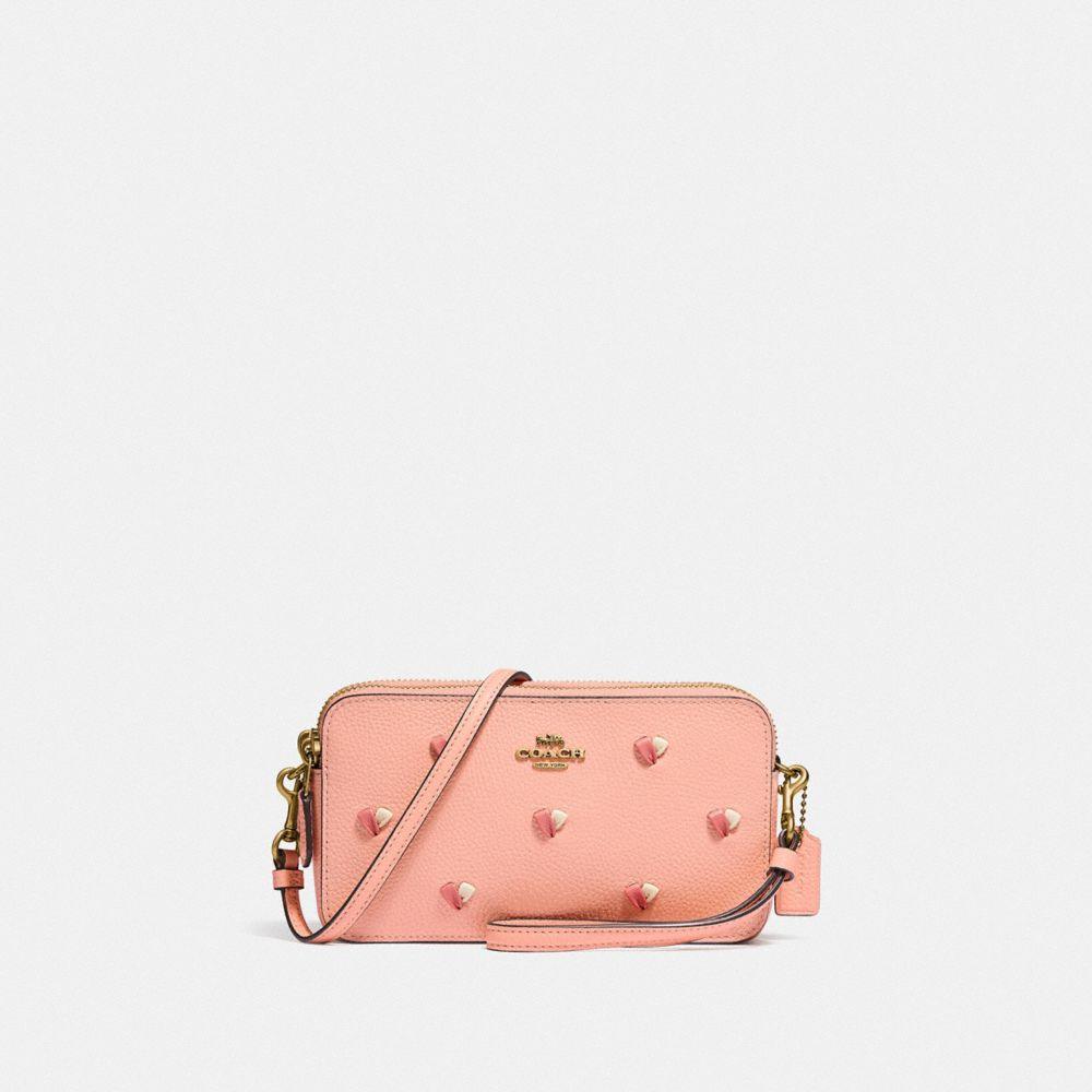 商品[国内直发] Coach|蔻驰女包相机包迷你单肩斜挎包专柜款心形刺绣双拉链粉色/黑色礼物送女友88484 B4BK,价格¥583,第12张图片详细描述