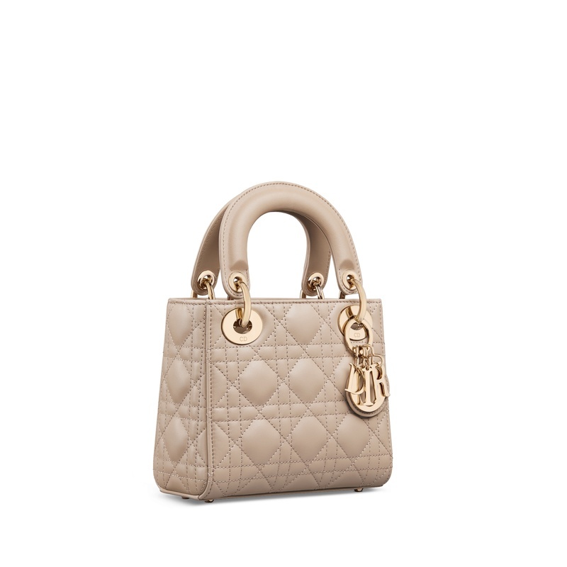 商品Dior|迪奥 Lady Dior系列女士浅褐色羊皮手提包 M0505ONGE_M59U,价格¥36344,第7张图片详细描述