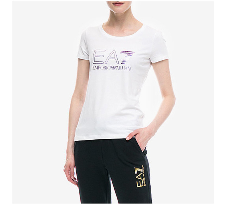商品Emporio Armani|Emporio Armani 安普里奥 阿玛尼 白色女士短袖T恤 3ZTT85-TJ12Z-1100,价格¥506,第10张图片详细描述