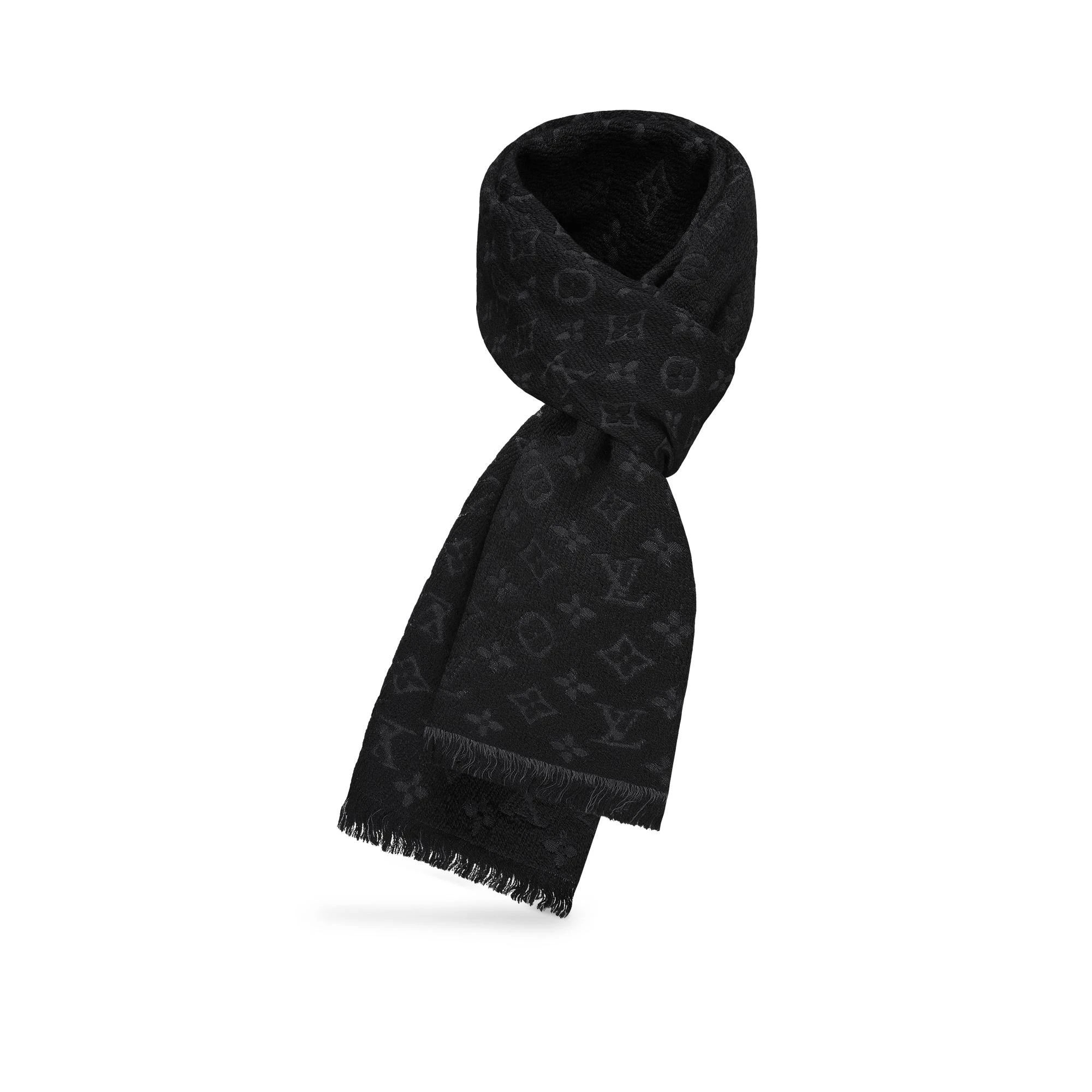 商品[国内直发] Louis Vuitton|LOUIS VUITTON	 男士黑色羊毛围巾 M70520,价格¥5679,第1张图片详细描述