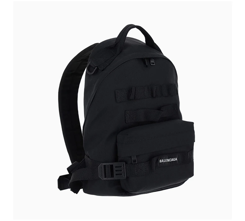 商品[国内直发] Balenciaga|BALENCIAGA 男士黑色尼龙军用多功能双肩包 644031-2BKOI-1000,价格¥9169,第3张图片详细描述