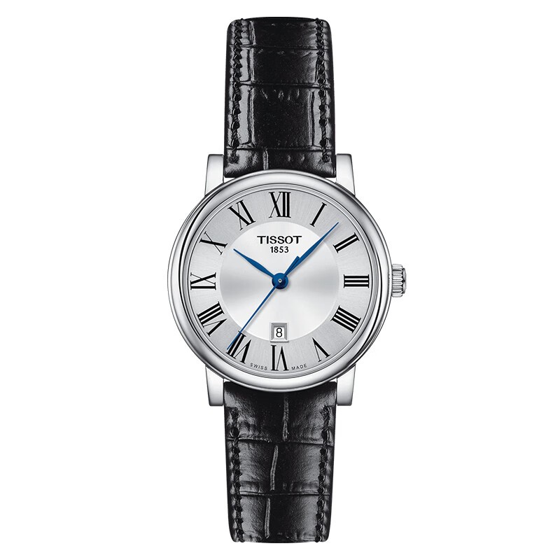 商品Tissot|预定款1-2周 TISSOT/天梭  卡森系列精钢表壳黑色皮革表带女士石英腕表,价格¥1848,第2张图片详细描述