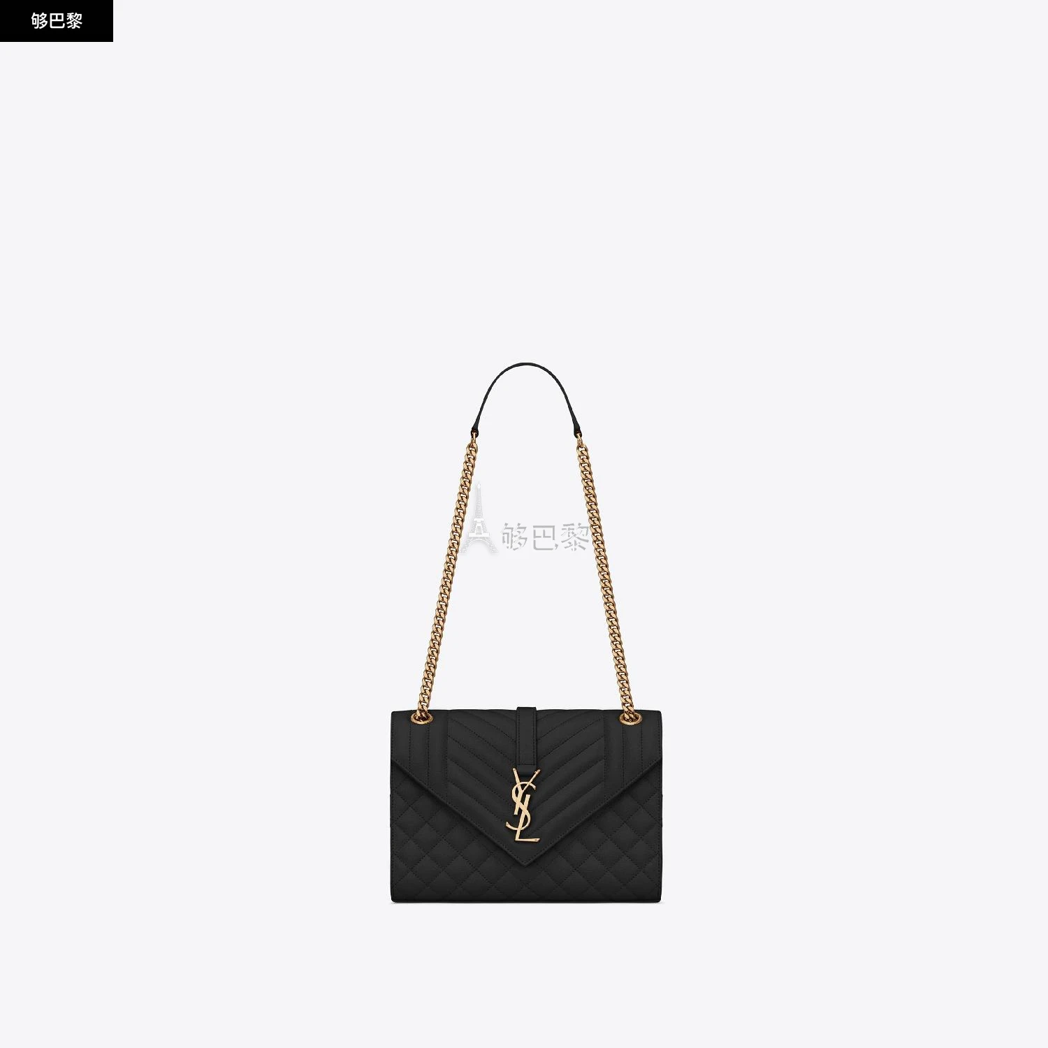 商品Yves Saint Laurent|【预售】 YSL圣罗兰 24秋冬 女士 单肩包 ENVELOPPE medium en cuir MIX MATELASSÉ embossé grain de poudre 600185BOW911000,价格¥18933,第4张图片详细描述