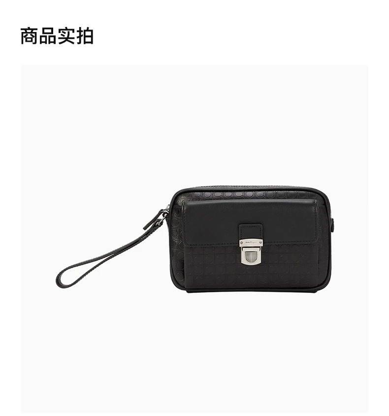 商品[国内直发] Salvatore Ferragamo|SALVATORE FERRAGAMO 女士黑色经典手拿包 24-9694-587915,价格¥4123,第3张图片详细描述