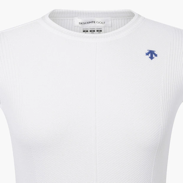 商品【预售商品15天发货】 DESCENTE|GOLF女性圆领短袖针织衫轻松休闲风 DP22WFKP41-BWTG,价格¥893,第15张图片详细描述