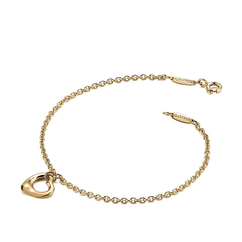 商品Tiffany & Co.|  Tiffany & Co./蒂芙尼 22春夏新款Elsa Peretti系列 18K金黄金镂空心形11毫米宽挂坠手链23485338,价格¥9631,第2张图片详细描述