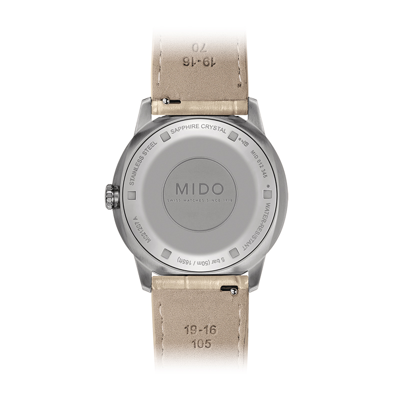 商品MIDO|美度 指挥官系女裸色皮革表带裸色镶钻表盘自动腕表35mm,价格¥6868,第3张图片详细描述