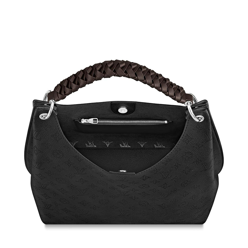 商品Louis Vuitton|预售10天 Louis Vuitton/路易威登 22春夏新款CARMEL系列 女士黑色老花穿孔小牛皮饰可拆卸吊饰银扣单肩手提hobo流浪包M52950,价格¥34192,第5张图片详细描述