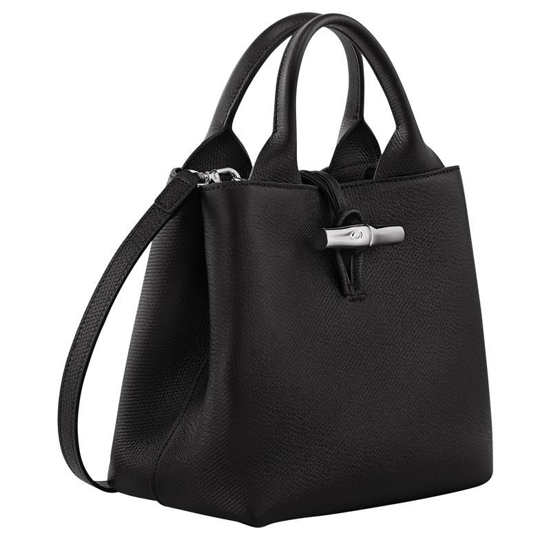 商品Longchamp|珑骧 Le Roseau系列小号女士黑色皮革手提包 10273HFP001,价格¥5350,第4张图片详细描述