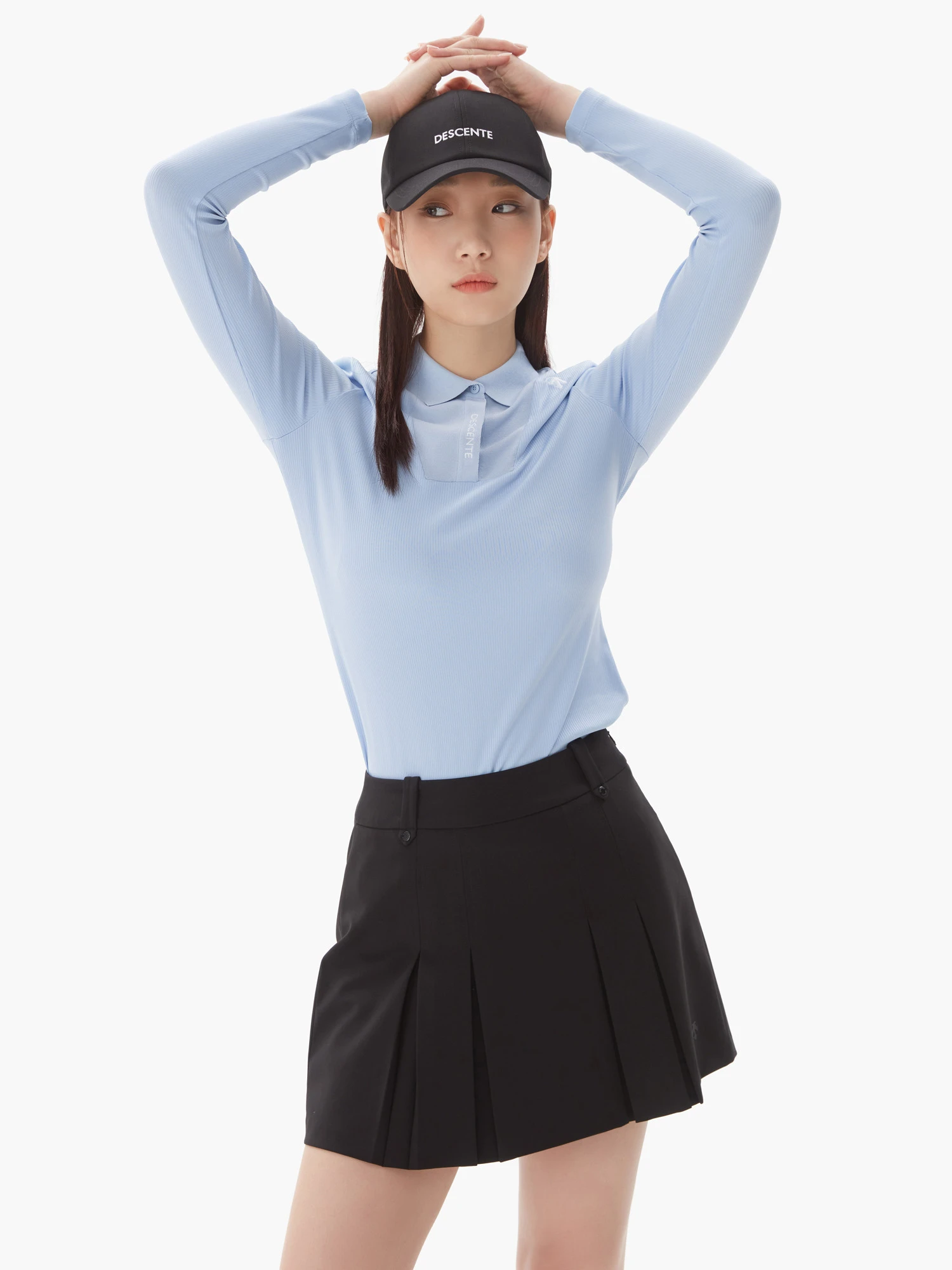 商品【预售商品15天发货】 DESCENTE|高球系列女性高性能混合长袖T恤适合多种场合穿着 DP12WFTL23-LBLG,价格¥893,第5张图片详细描述