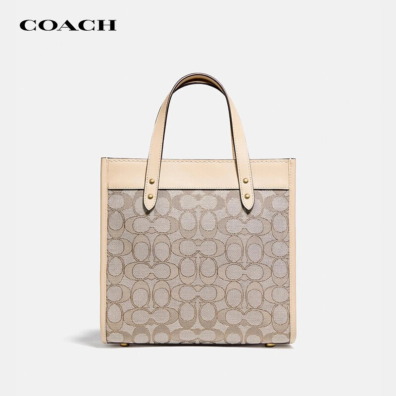 商品[国内直发] Coach|蔻驰女包COACH 奢侈品 Field系列女包专柜款包马车印花单肩斜挎手提包 拼色 C3865,价格¥798,第4张图片详细描述