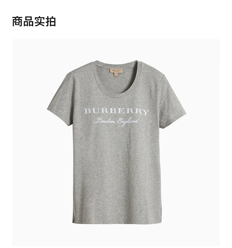 商品[国内直发] Burberry|BURBERRY 灰色女士T恤 4057046,价格¥1598,第4张图片详细描述