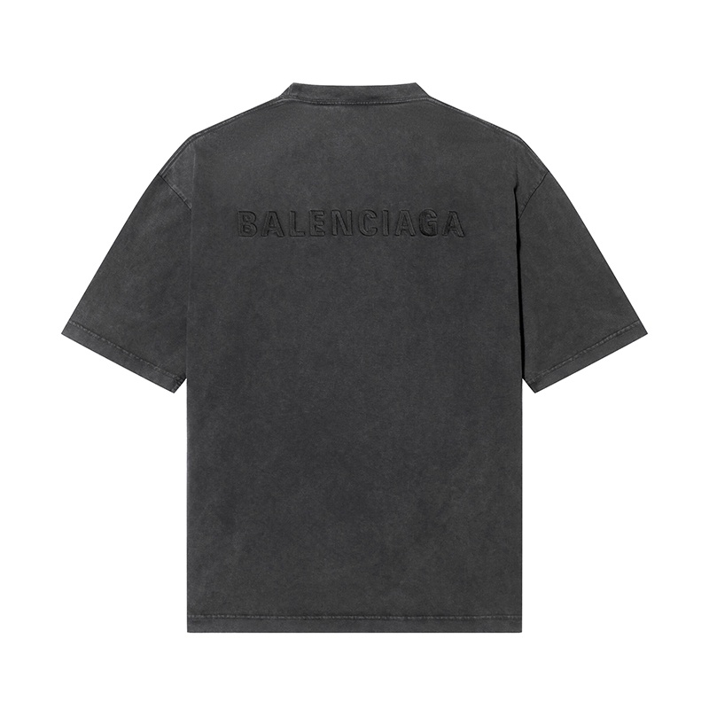 商品Balenciaga|Balenciaga/巴黎世家 22年早春新款  男士黑色棉质Logo短袖T恤,价格¥4673,第2张图片详细描述
