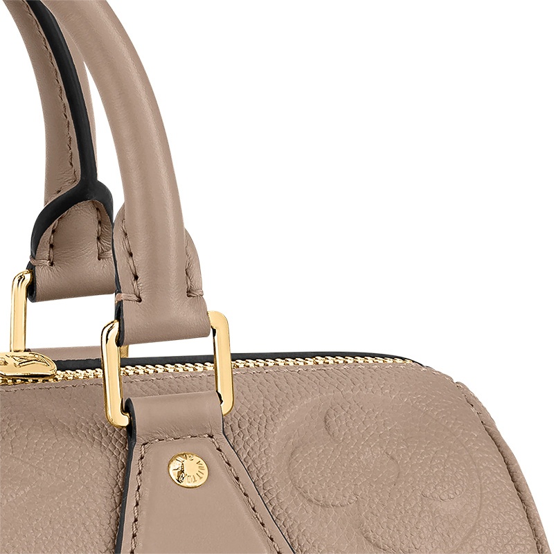 商品Louis Vuitton|【预售十天】Louis Vuitton/路易威登 SPEEDY 25系列 女士鸽子灰压纹粒面牛皮老花压花金扣单肩斜挎手提包M59273,价格¥19704,第6张图片详细描述