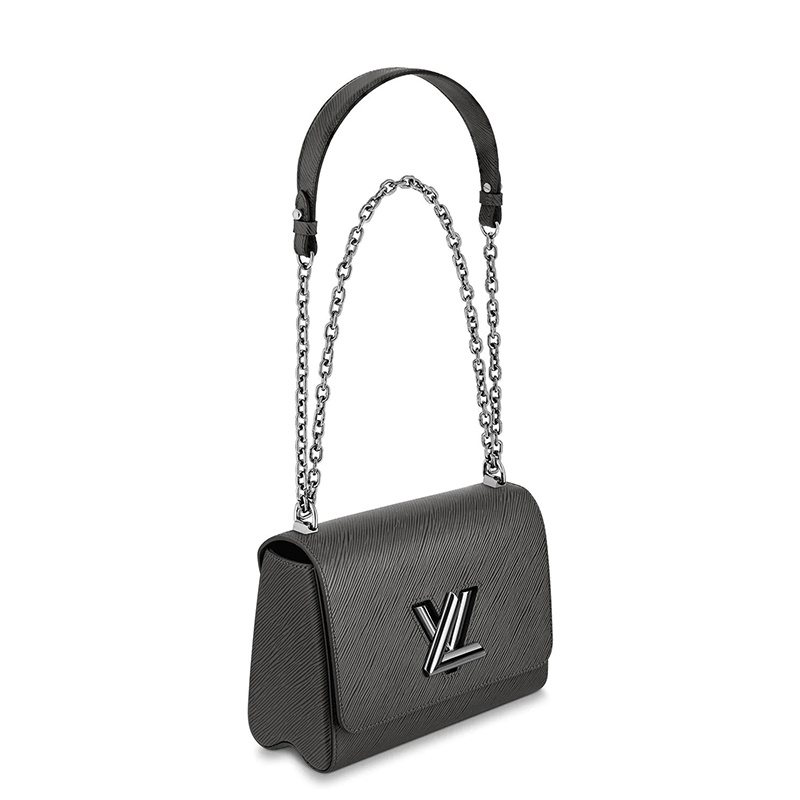 商品Louis Vuitton|预售十天 Louis Vuitton/路易威登 TWIST系列 女士中号金属锡灰色粒纹Epi皮革银色饰面链条单肩斜挎包M56530,价格¥30521,第3张图片详细描述