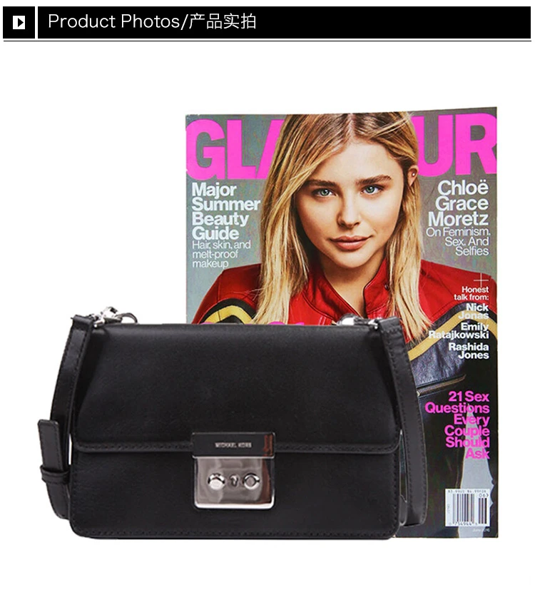 商品[国内直发] Michael Kors|Michael Kors 迈克高仕 黑色牛皮女士挎包 32S6SSLC4L-BLACK,价格¥903,第3张图片详细描述