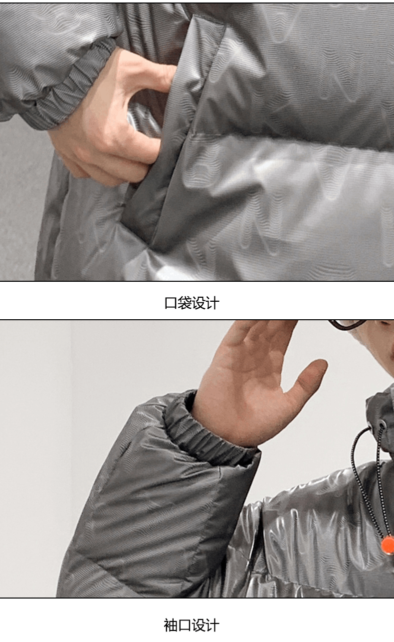 商品[国内直发] ROBINHOOD|罗宾汉时尚加厚保暖羽绒服-R028Y5007-灰色,价格¥303,第6张图片详细描述