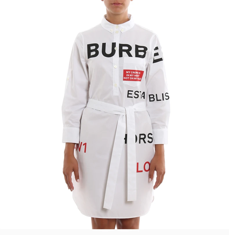 商品[国内直发] Burberry|BURBERRY 女士白色连衣裙 8013907,价格¥5751,第5张图片详细描述